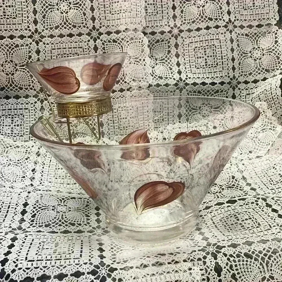Vintage Glass Chip & Dip Set
Mid Century Modern Brown & Gold - Picture 2 of 16